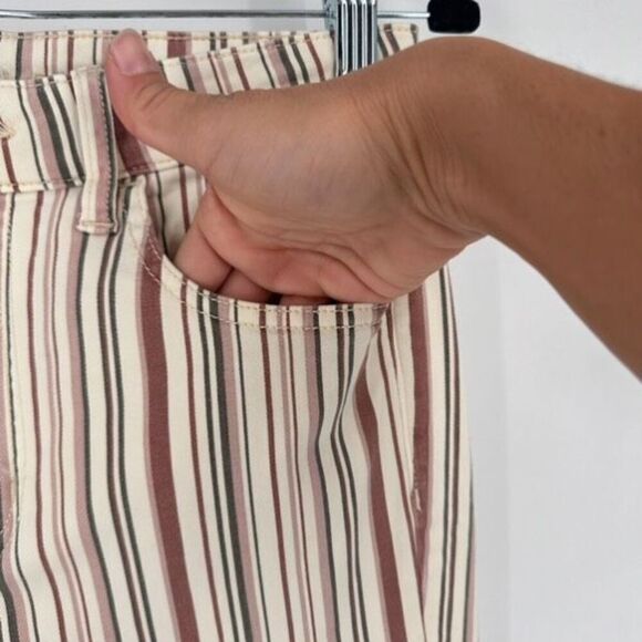 American Eagle‎ Outfitters Women's Striped Skinny Jeans Off White Red Size 8 - Picture 10 of 13